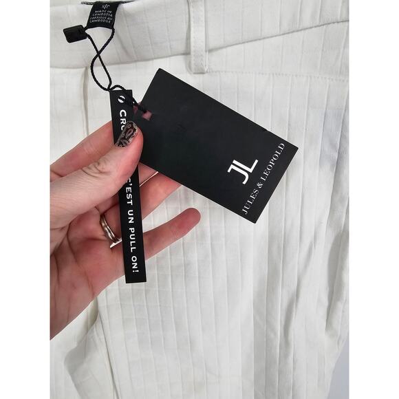 Jules & Leopold Womens Sz S Pull On Ankle Pants White Ribbed NEW - Picture 4 of 5